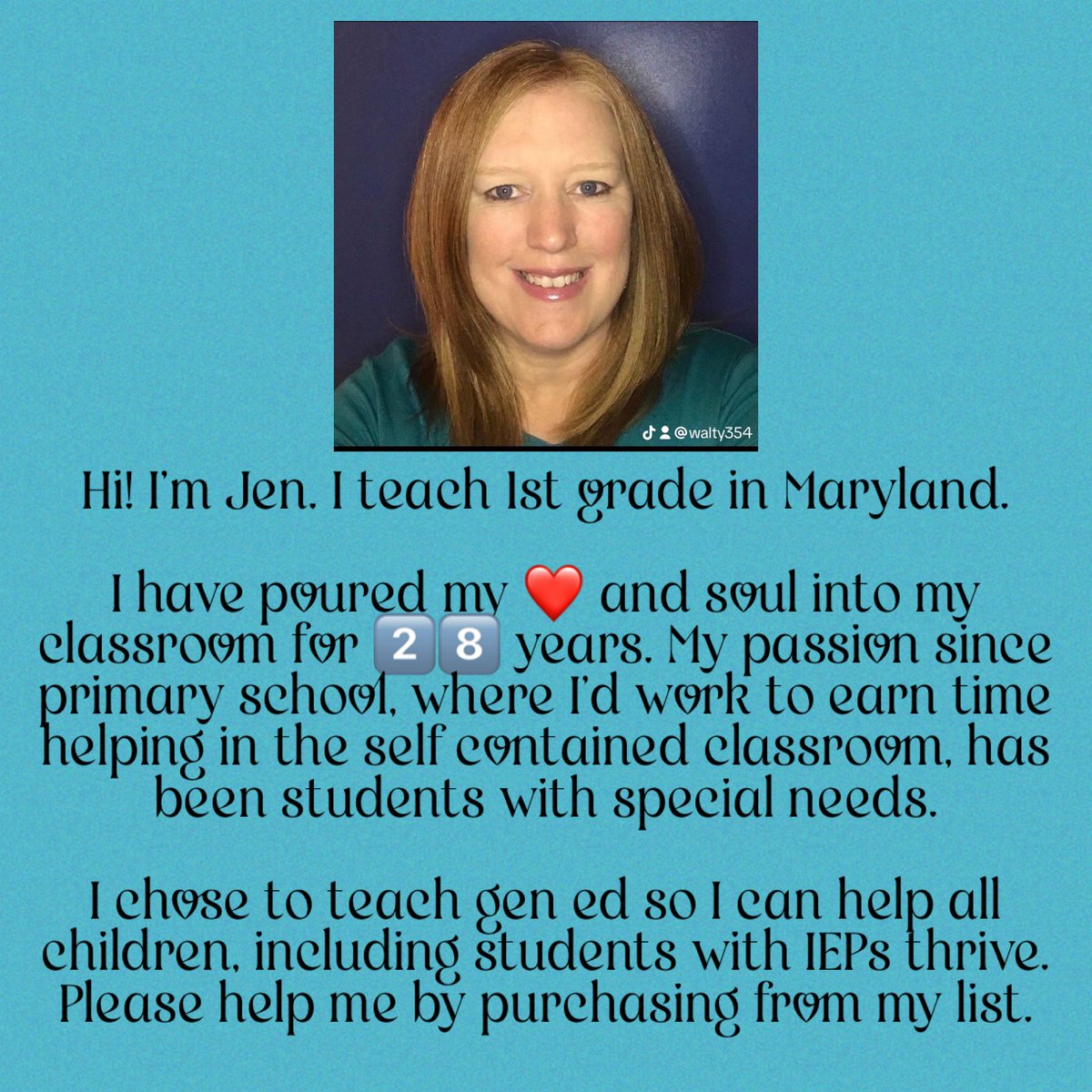 jwaltemire's tweet image. I’m Jen, a 1️⃣st grade teacher from Maryland 🦀 entering year 2️⃣9️⃣. My classroom is made of students of varying needs and 2nd language learners. Please 🙏 look 👀 and see if you can help. #clearthelist #ClearTheLists2025 

amazon.com/hz/wishlist/ls…