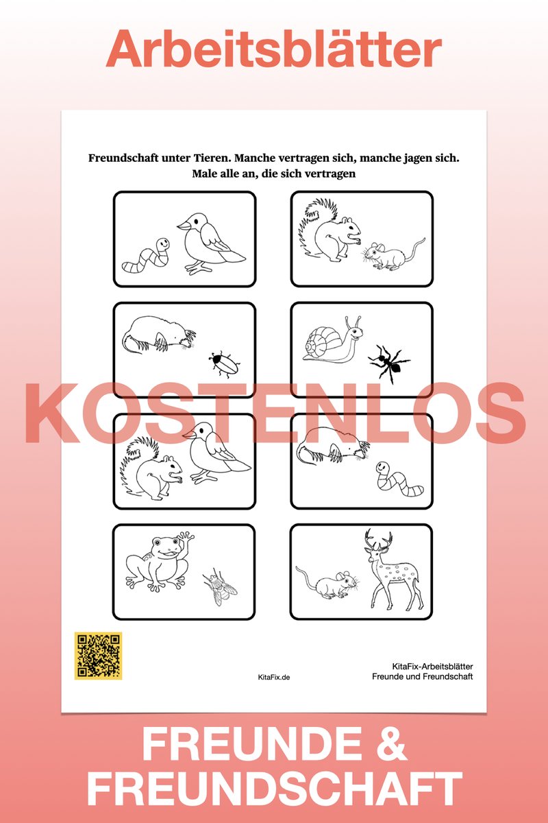 Freundschaft ist eine der grundlegendsten Erfahrungen, die ein Kind in seinem Leben machen kann. Sie ist ein unsichtbares Band, das Menschen verbindet und ihnen das Gefühl von Zugehörigkeit, Sicherheit und Vertrauen vermittelt.

KitaFix.de/kostenlos