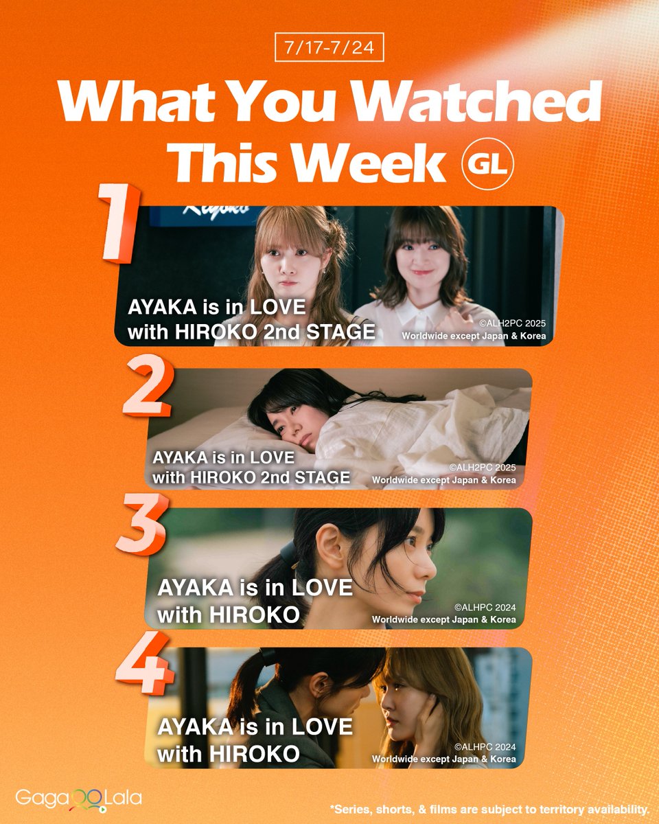 gagaoolala's tweet image. Guess who's back with a revenge to get their top spot back? It's #RevengedLove, of course! And #AYAKAisinLOVEwithHIROKO is still dominating our GL ranking😍
Have you watched these shows yet?💏⠀
Stream shows right only on GagaOOLala!😉