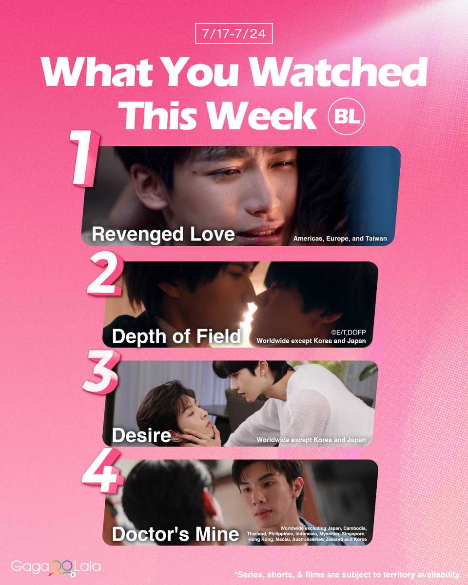 gagaoolala's tweet image. Guess who's back with a revenge to get their top spot back? It's #RevengedLove, of course! And #AYAKAisinLOVEwithHIROKO is still dominating our GL ranking😍
Have you watched these shows yet?💏⠀
Stream shows right only on GagaOOLala!😉