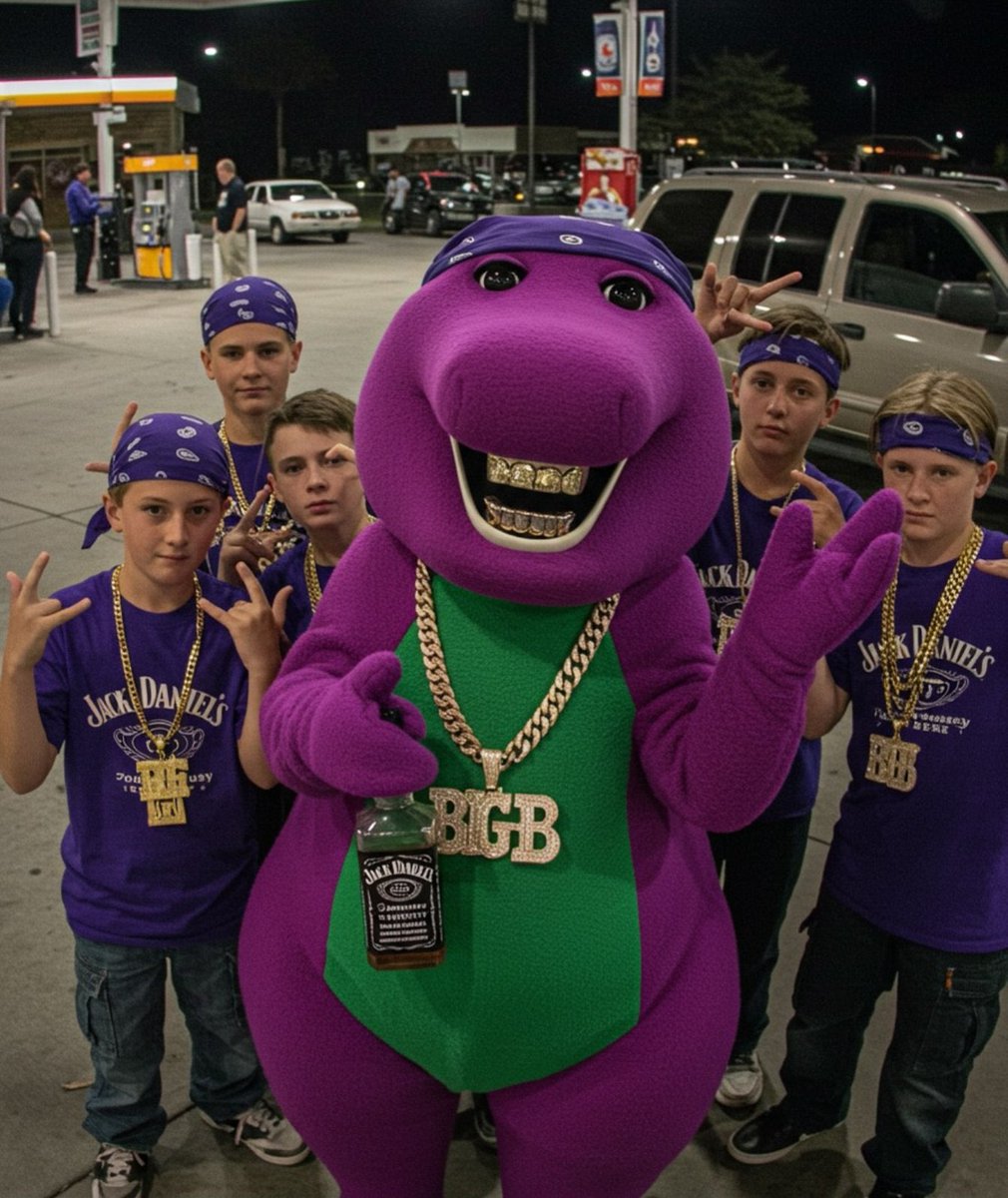 BarneysADino's tweet image. they hate to see a young purple dinosaur win
