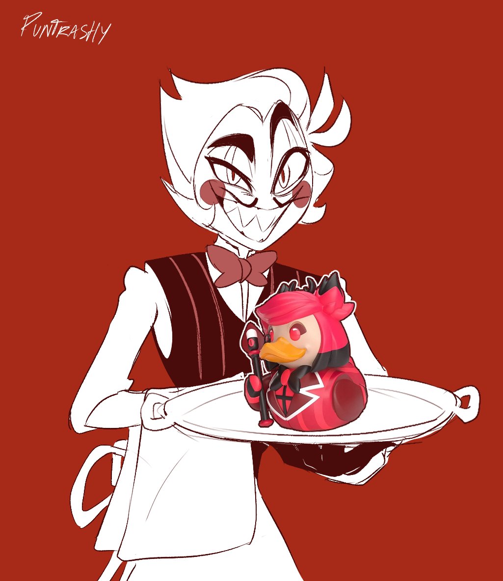 puntrash's tweet image. your alastor duck merchandise, sir 🤵🏻🍽️🦆
#hazbinhotel #hazbinhotellucifer #radioapple