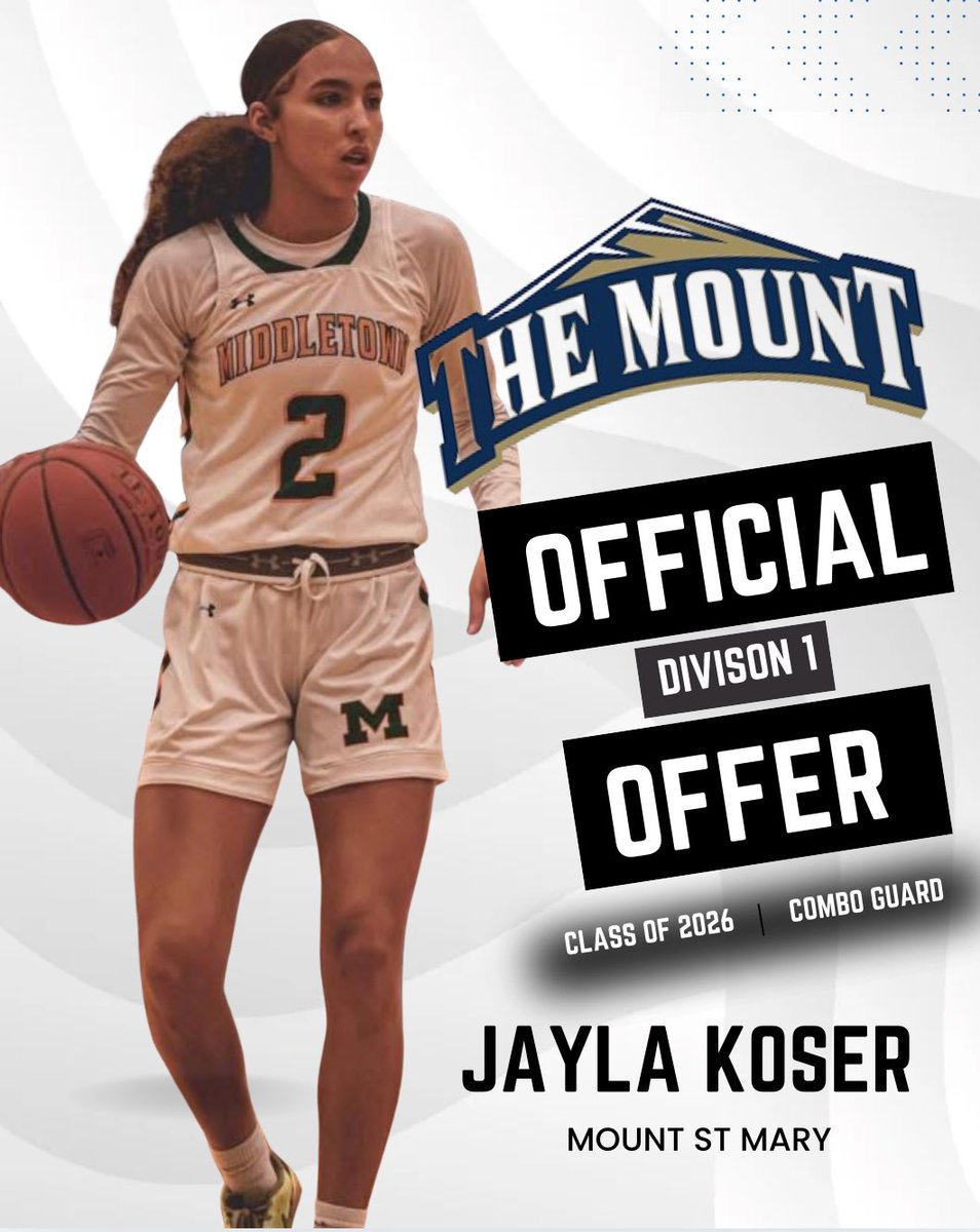 Jayla Koser (@jayla_koser) on Twitter photo After a great conversation with <a href="/coach_white5/">Antoine White</a> and <a href="/CoachDanniella/">Danni♥️</a> I am excited to announce that I received a D1 offer from <a href="/Mount_WBB/">Mount Women's Basketball</a> !! @wpabruinsaau <a href="/kpannell_/">Kathlene 🍂</a> @mtowngirlsbball @recruitmetv @majorpreplifestyle <a href="/WPABruins2026/">WPA Bruins UAA 2026</a> <a href="/CPABruinsAAU/">CPABruinsAAU</a> After a great conversation with <a href="/coach_white5/">Antoine White</a> and <a href="/CoachDanniella/">Danni♥️</a> I am excited to announce that I received a D1 offer from <a href="/Mount_WBB/">Mount Women's Basketball</a> !! @wpabruinsaau <a href="/kpannell_/">Kathlene 🍂</a> @mtowngirlsbball @recruitmetv @majorpreplifestyle <a href="/WPABruins2026/">WPA Bruins UAA 2026</a> <a href="/CPABruinsAAU/">CPABruinsAAU</a>