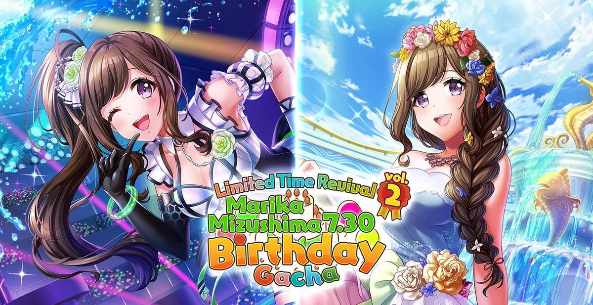 D4DJ_game_EN's tweet image. 🎉7/30 Happy Birthday Marika🎂
To celebrate, Marika's Birthday Gacha will be available for a limited time!
Get one free draw per day!
📆Campaign Period:
Jul. 27 8:00~Jul. 31 7:59 AM (UTC)
#D4DJ #GroovyMix #Merm4id💄 #水島茉莉花生誕祭2025