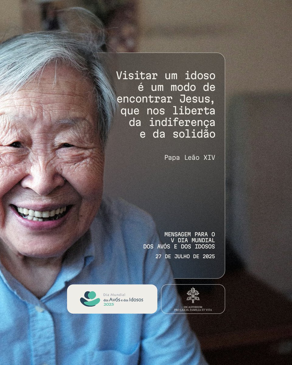Na Mensagem deste ano, o Papa Leão XIV diz: “Visitar um idoso é um modo de encontrar Jesus, que nos liberta da indiferença e da solidão”.
#AvóseIdosos #27julho
Leia a mensagem: laityfamilylife.va/content/laityf…
