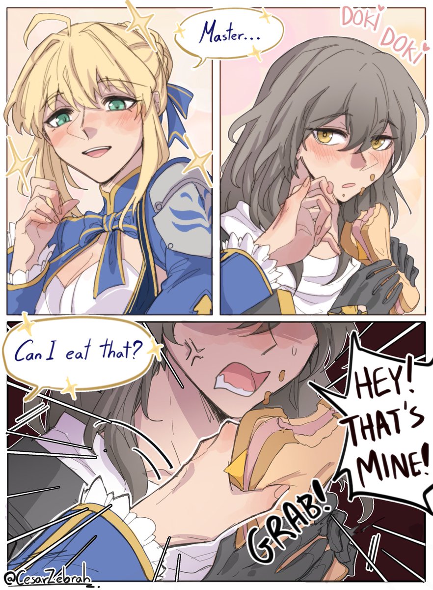 CesarZebrah's tweet image. Master & Servant but they’re both glutton
#Saber #Stelle #SaberStelle #HSRxFate_UBW