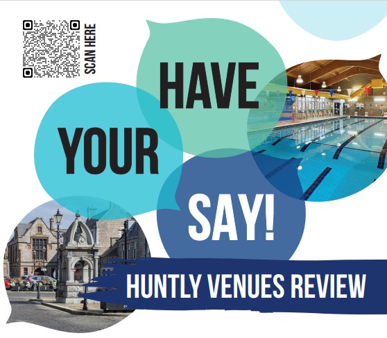 Live Life Aberdeenshire is reviewing how our venues in Huntly are used. 
Whether you use our services regularly or have ideas for the future, your feedback will help shape how we support the community.
Complete our short survey today by going to:  tinyurl.com/4vvywur3