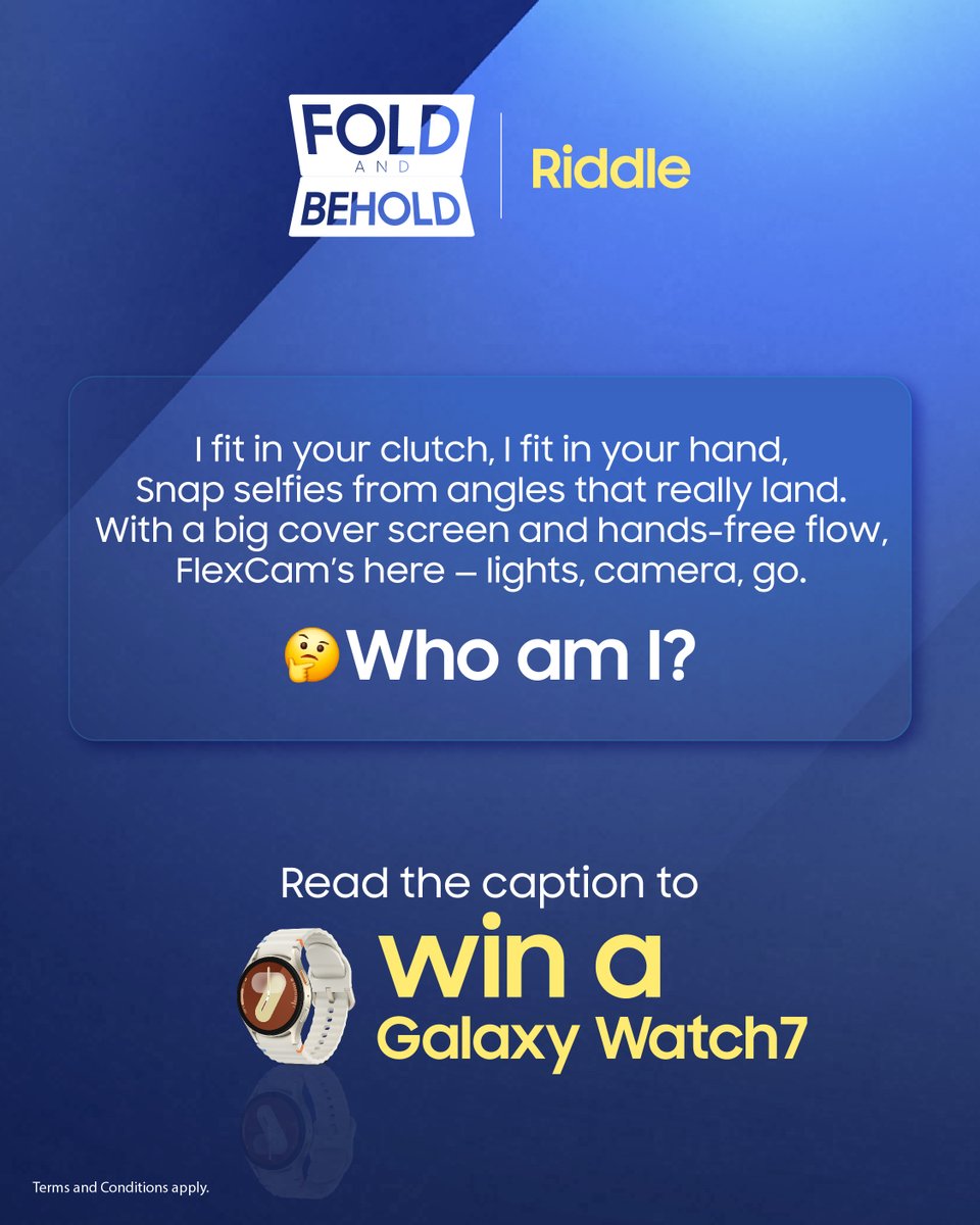 Can you crack this riddle? Comment your answer below with #GalaxyZFlip7 &amp; #GalaxyZFold7 to enter, and stand a chance to win a Galaxy Watch7! 💡

P.S. Last to comment stands a higher chance of winning! No one said you can’t comment more than once? ;) 

T&amp;Cs apply: