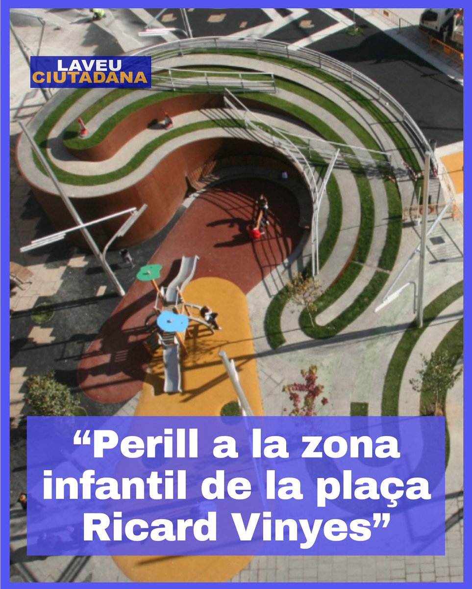 #laveuciutadana: "Denunciem el perill d’una estructura metàl·lica al costat del parc infantil de Ricard Vinyès. Infants s’hi enfilen i accedeixen a zones inaccessibles, amb risc real de caiguda. L’entorn hauria de ser segur. Cal una actuació urgent.” #Lleida #laveudelleida 🧒⚠️