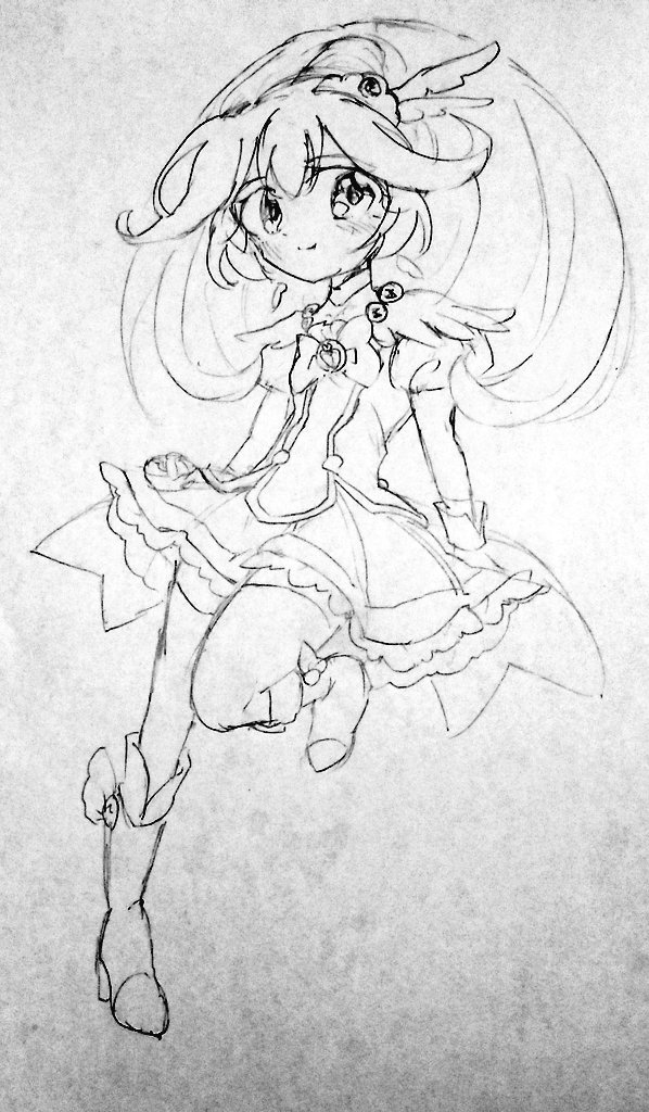 omase_0210's tweet image. いい感じに可愛く描けました⚡️いいね付いたら塗ります
今回は思い切って50いいねで塗ります!
ちょっと思い切りすぎたかも…不安ですが協力していただけると嬉しいです✨
#プリキュア #スマイルプリキュア #スマプリ #キュアピース #アナログイラスト #プリキュア好きと繋がりたい