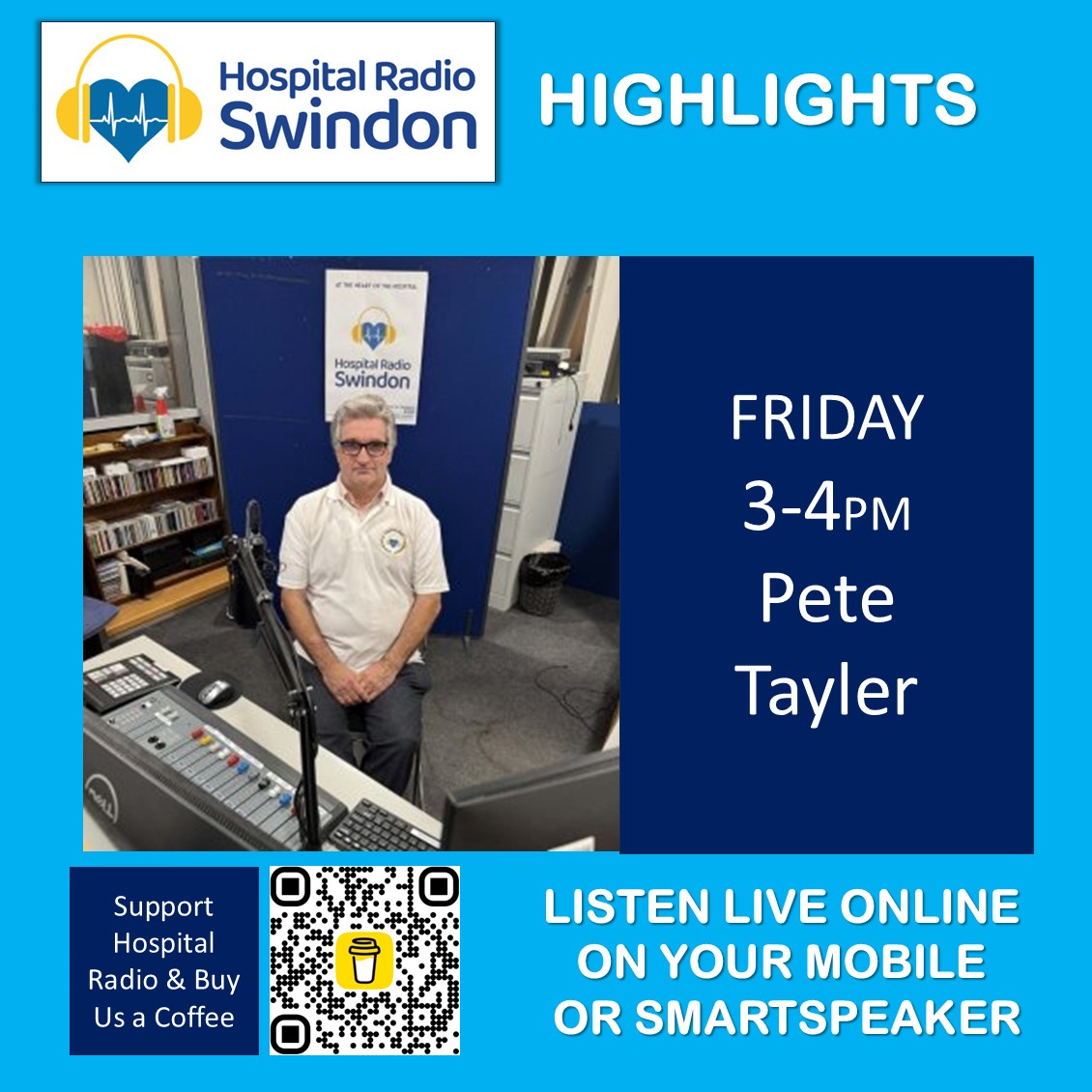 HRSwindon's tweet image. Coming up from 3pm we have Pete Tayler
Click here to listen carina.streamerr.co/public/swindon…
Great Western Hospitals NHS Foundation Trust
#attheheartofthehospital
#radioforthegwh