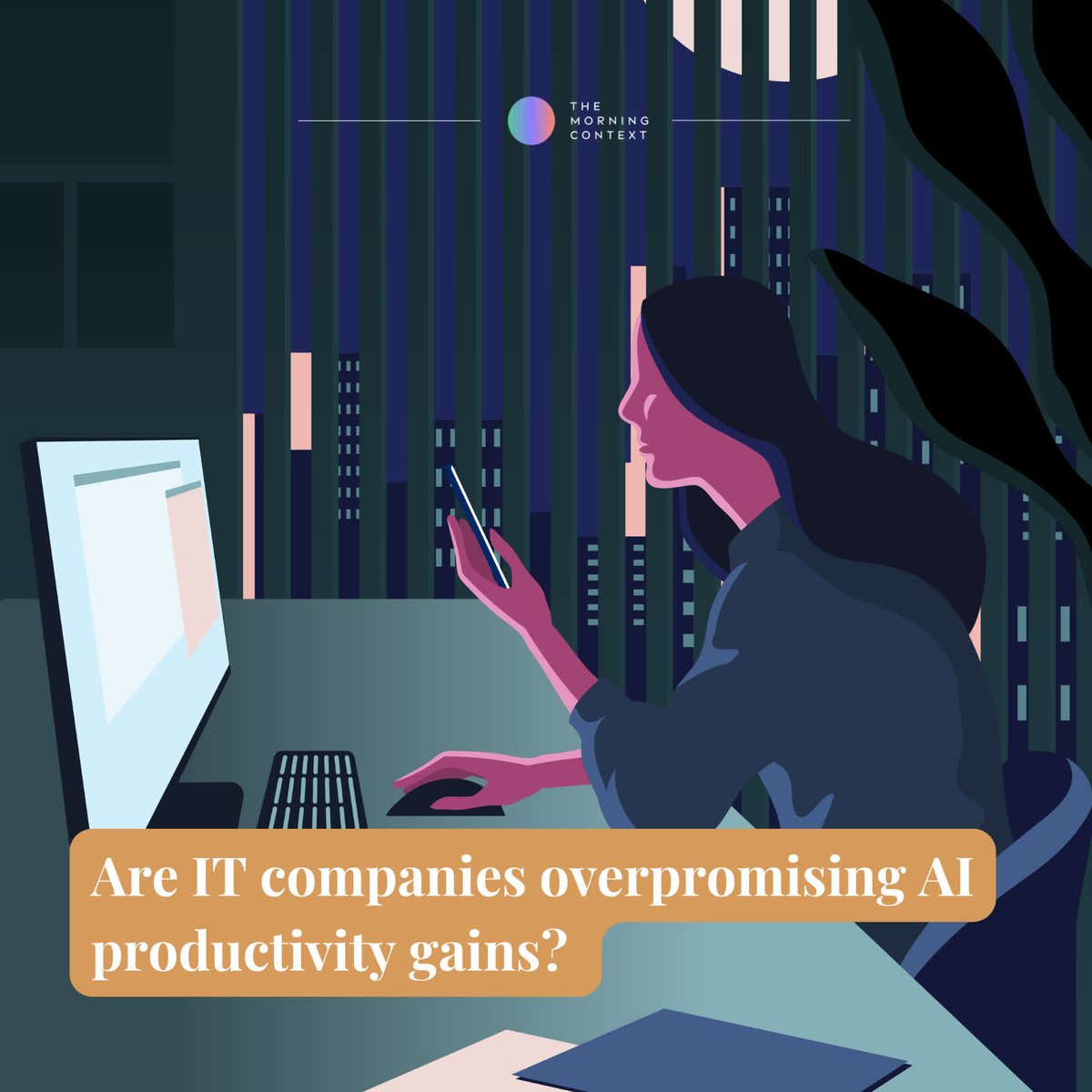 MorningContext's tweet image. Everyone's selling AI as the ultimate productivity hack. As Indian and global IT firms double down on AI investments, we examine whether such projections are grounded in reality or just a hype.
@theSethu explains: themorningcontext.com/yesterday/are-…