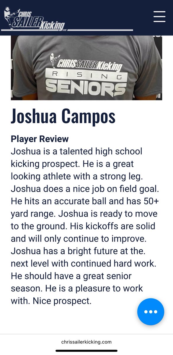 Joshua Campos (@jcampos025) on Twitter photo Blessed To Receive a 4.5βοΈ Rating As A Kicker From <a href="/Chris_Sailer/">Chris Sailer Kicking</a>
The grind never stops!
This is only the beginning.
Canβt wait for the upcoming season!
<a href="/WeAreERFootball/">El Rancho Football</a> <a href="/ERCoachMedrano/">Adrian Medrano</a> <a href="/NextLevelKick1/">NextLevelKicking</a> <a href="/jc_kicks17/">Joey Cejudo</a>
<a href="/l88campos/">Luis Campos</a> <a href="/TGoncch/">Tony Gonzalez πΊπΈ π΅π· π²π½</a> Blessed To Receive a 4.5βοΈ Rating As A Kicker From <a href="/Chris_Sailer/">Chris Sailer Kicking</a>
The grind never stops!
This is only the beginning.
Canβt wait for the upcoming season!
<a href="/WeAreERFootball/">El Rancho Football</a> <a href="/ERCoachMedrano/">Adrian Medrano</a> <a href="/NextLevelKick1/">NextLevelKicking</a> <a href="/jc_kicks17/">Joey Cejudo</a>
<a href="/l88campos/">Luis Campos</a> <a href="/TGoncch/">Tony Gonzalez πΊπΈ π΅π· π²π½</a>