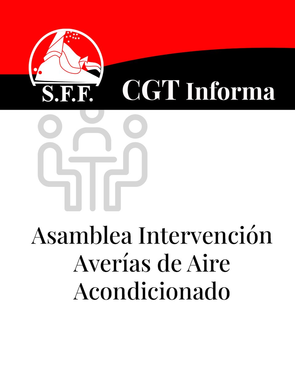 Esta semana se realizó un asamblea de intervención en Valencia respecto a las averías que se están produciendo en los AA de los trenes.🥵 Por desgracia es un tema recurrente en verano. Las asambleas son muy interesantes para buscar soluciones entre todxs a nuestros problemas.

🚨