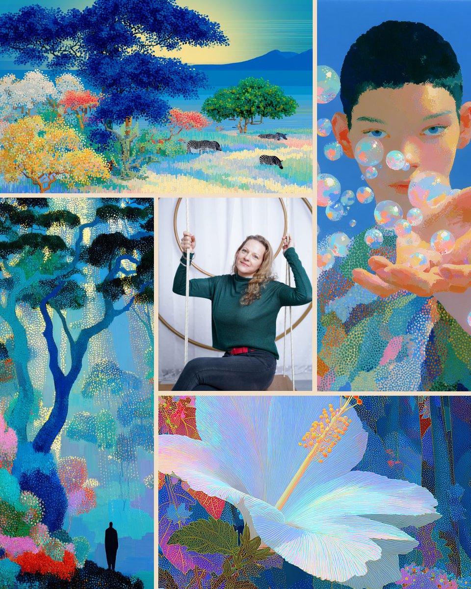 HappyDoji's tweet image. &quot;Becoming an Artist&quot; is not a statement — it&apos;s a question. It isn’t about waiting — it’s about doing.
Without formal training, I searched, tried, hesitated. 
I used paint, pencils, tablets, AI. 
I waited for a style, for legitimacy. 
What emerged are images that don’t scream —…