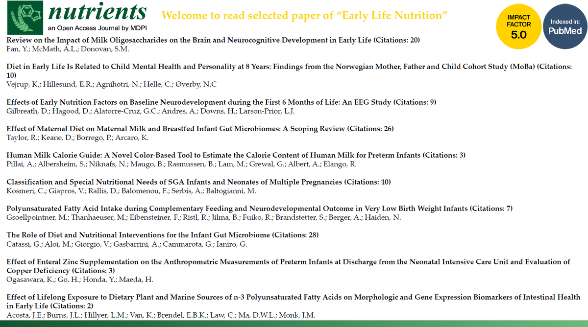 Nutrients_MDPI's tweet image. 🌈Welcome to read these papers about&quot;Early Life Nutrition&quot;
mdpi.com/2072-6643/15/1…
mdpi.com/2072-6643/15/6…
mdpi.com/2072-6643/15/6…
mdpi.com/2072-6643/15/8…
mdpi.com/2072-6643/15/1…
mdpi.com/2072-6643/15/1…
mdpi.com/2072-6643/15/1…
mdpi.com/2072-6643/16/3…
mdpi.com/2072-6643/16/5…