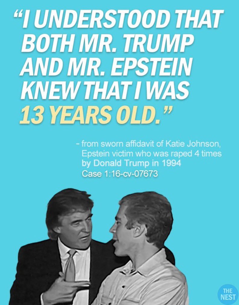 KaitlinFish8's tweet photo. @AlUrbanec9331 I’m aware of Katie Johnson, as should every MAGA that’s bitching about Donald Trump refusing to releasing the Epstein Files should be, my friend. https://t.co/km9Bq3Hiqh