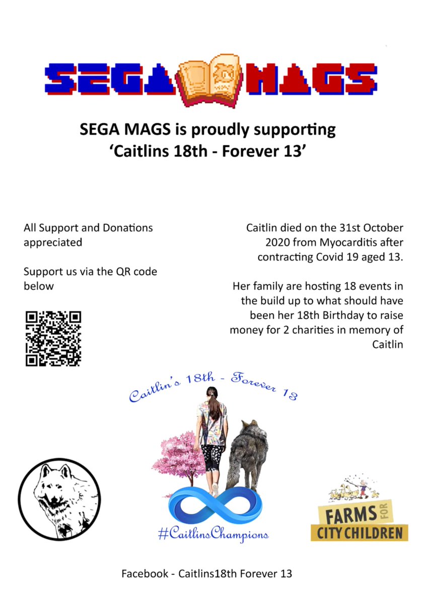 SegaMags's tweet image. SegaMags are proud to be supporting Caitlin's 18th - Forever 13 at @NottsVge
We will be donating 10% of all sales from the event to the cause and will have a special standee on the stall for anyone who wishes to scan the QR code and donate.
We will be at Notts VGE both days.