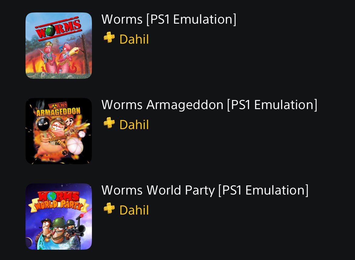 MortisWes's tweet image. Worms'un 3 oyunu PlayStation Plus Deluxe kütüphanesine eklendi!
▫️Worms | 429,00 ₺
▫️Worms Armageddon | 429,00 ₺
▫️Worms World Party | 215,00 ₺