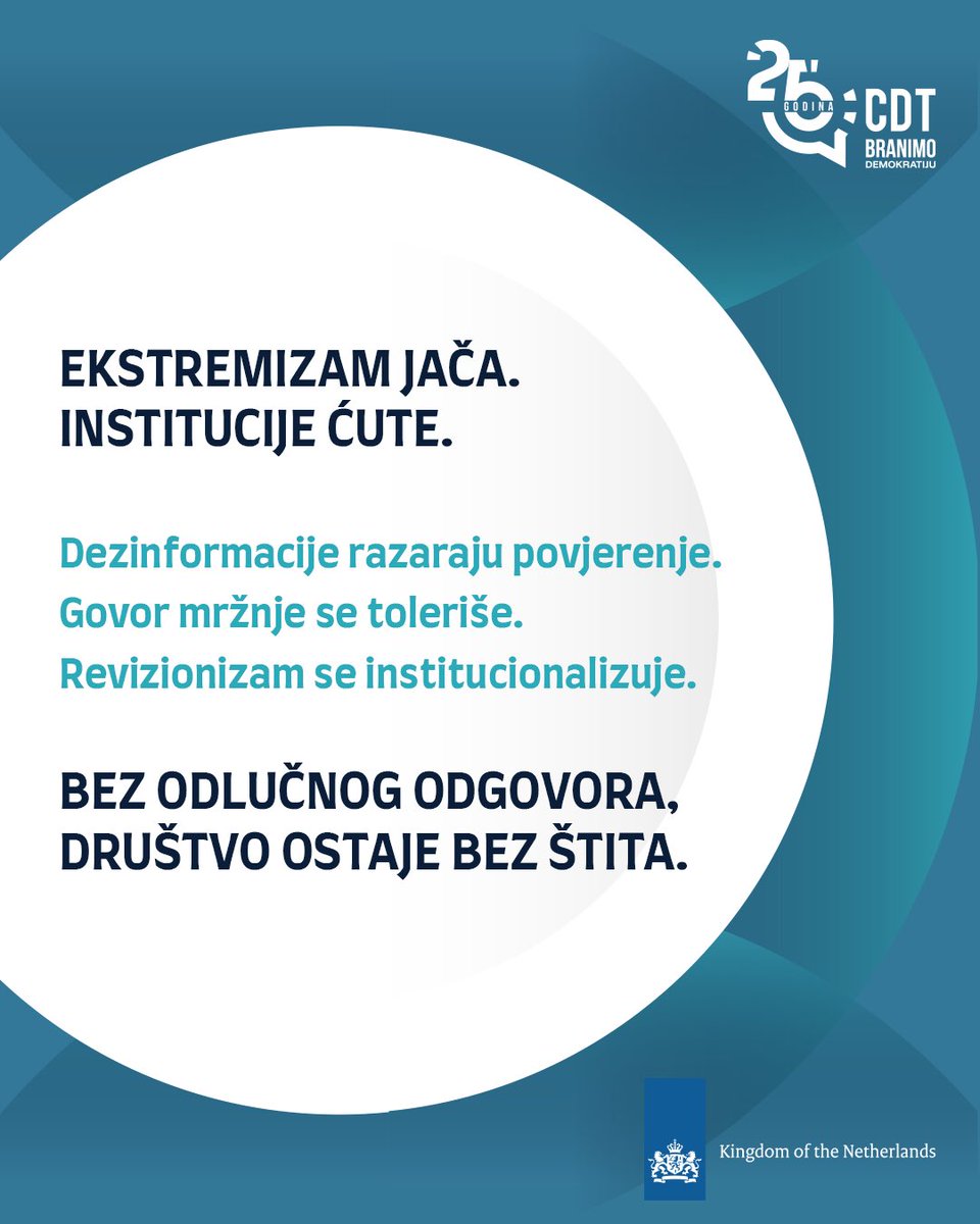 U novom izvještaju “Društvo bez štita: Normalizacija ekstremizma i slabosti institucionalnog odgovora” upozoravamo na ozbiljan porast radikalizacije, institucionalnu pasivnost i normalizaciju govora mržnje u Crnoj Gori.

📉 Građani gube povjerenje u institucije.
🧨 Dezinformacije