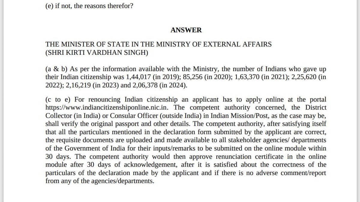 dollysharmaINC's tweet image. The steady rise in the number of Indians giving up their citizenship under the Modi government reflects deep-rooted concerns about the direction the country is heading. Despite loud claims of development and nationalism, more Indians are choosing foreign shores for better…
