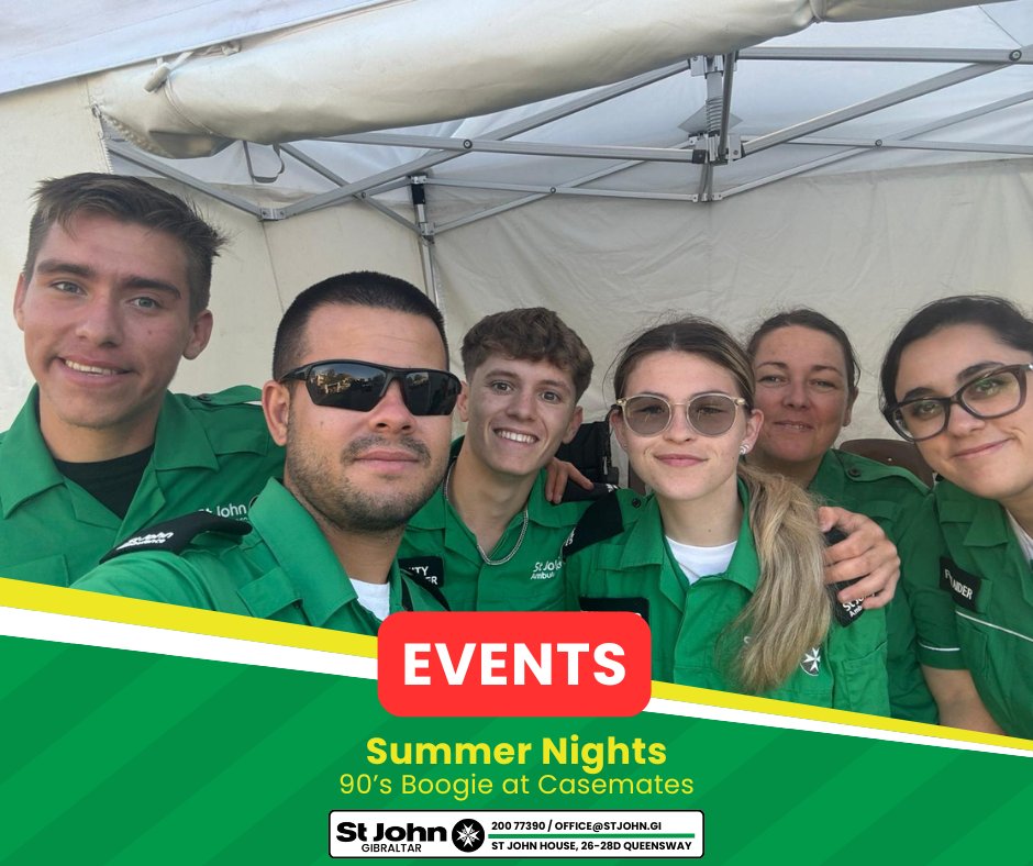 Another great evening in Casemates, this time we were provinding first aid cover for the Summer Nights: 90’s Boogie 💚