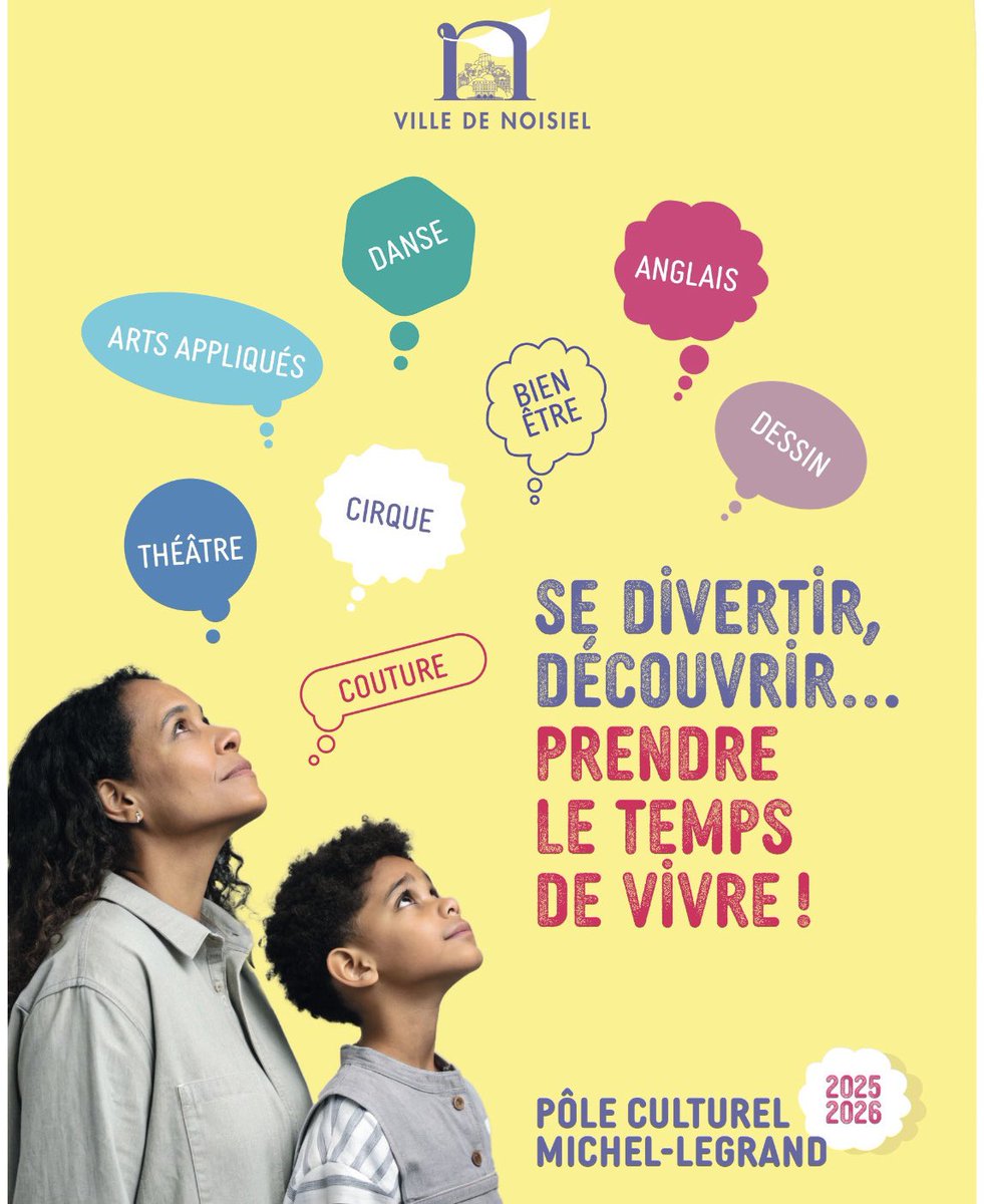 🎨 Découvrez les activités 2025-2026 du Pôle culturel Michel-Legrand !

👉 Manga, cirque, couture, pilates, arts visuels, théâtre… il y en a pour tous !

📖 Brochure en ligne : urls.fr/OQvDEI

📅 Inscriptions dès le 1/09
➡️Portes ouvertes  : 6/09