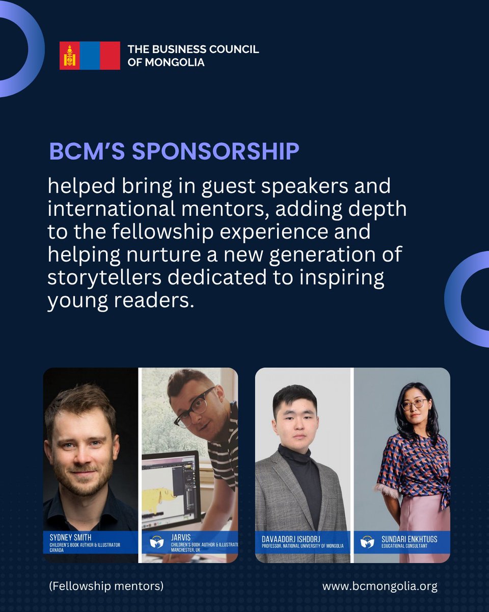 [BCM Press]

The Business Council of Mongolia (BCM) was happy to support Let’s Read Together, a project by The Asia Foundation that fostered children’s literacy through creativity and storytelling, with support from the Lorinet Foundation.