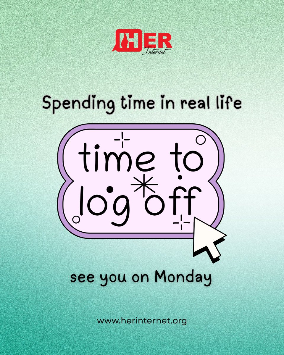 HerInternet's tweet image. If it’s been a week of doomscrolling, content pressure, and social media fatigue, PAUSE!
This #UnplugFriday, remember to log out and take a moment to rest from social media.
#Unplug