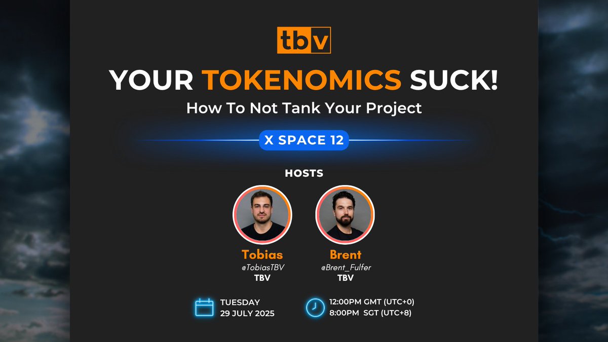 _thebestevent's tweet photo. "Your Tokenomics Suck! 🤮"

Struggling with your token model? You’re not alone.

Join @TobiasTBV, @Brent_Fulfer &amp; guests who’ve been through it all as they break down common tokenomics mistakes and how to fix them with smarter tokenomics. https://t.co/lUByM8nz6M
