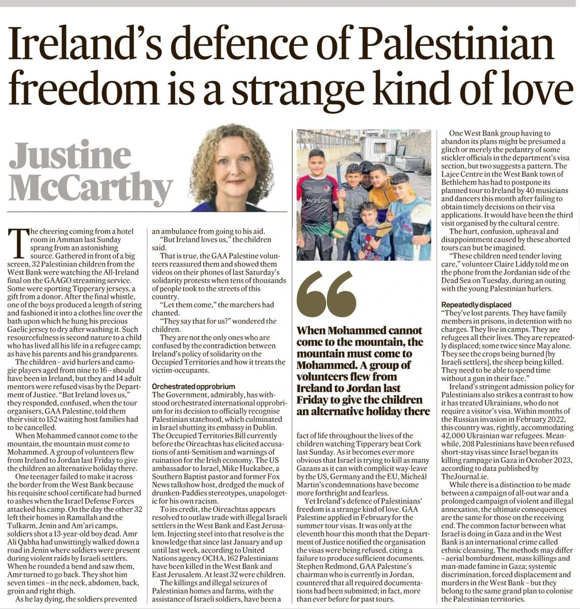 “Ireland’s stringent admission policy for Palestinians also strikes a contrast to how it has treated Ukrainians, who do not require a visitor’s visa”
~Justine McCarthy

The Irish Times

(The Vichy administration in Leinster House is Ireland’s Shame)

☕️🥐