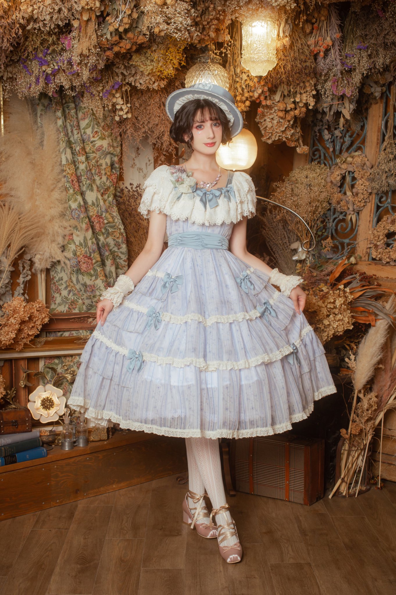 tocca シフォンコンビネーションワンピース Lace Ladies ドレス ギャザーシェイプロングシフォンワンピース