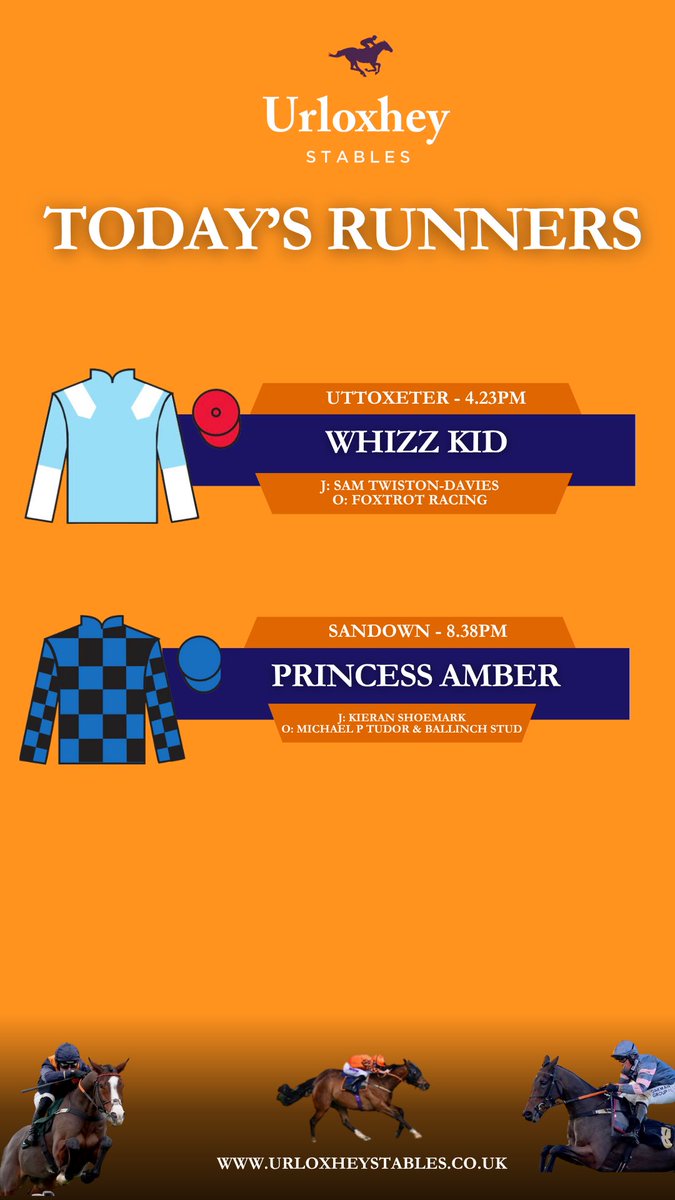 UrloxheyStables's tweet image. ππΌ Two runners today under both codes
π« WHIZZ KID heads to @UttoxeterRaces for the 4.23pm. @samtwiston rides for owners @Foxtrot_Racing
π Then we have PRINCESS AMBER in the 8.38pm @Sandownpark. Kieran Shoemark on board for owners @Miketu72 & @BallylinchStud
#GoodLuck