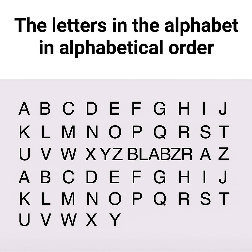 I was told this is the real alphabetical order by….👀👀 Gblab🌅
