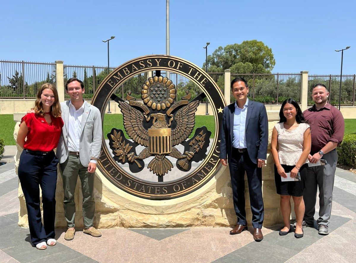 Chargé d’Affaires Ken Toko was thrilled to welcome American student interns from <a href="/iijmalta/">The IIJ</a> to the U.S. Embassy! These talented individuals are supporting IIJ’s vital mission to empower governments and practitioners in combating terrorism and transnational crime through innovative