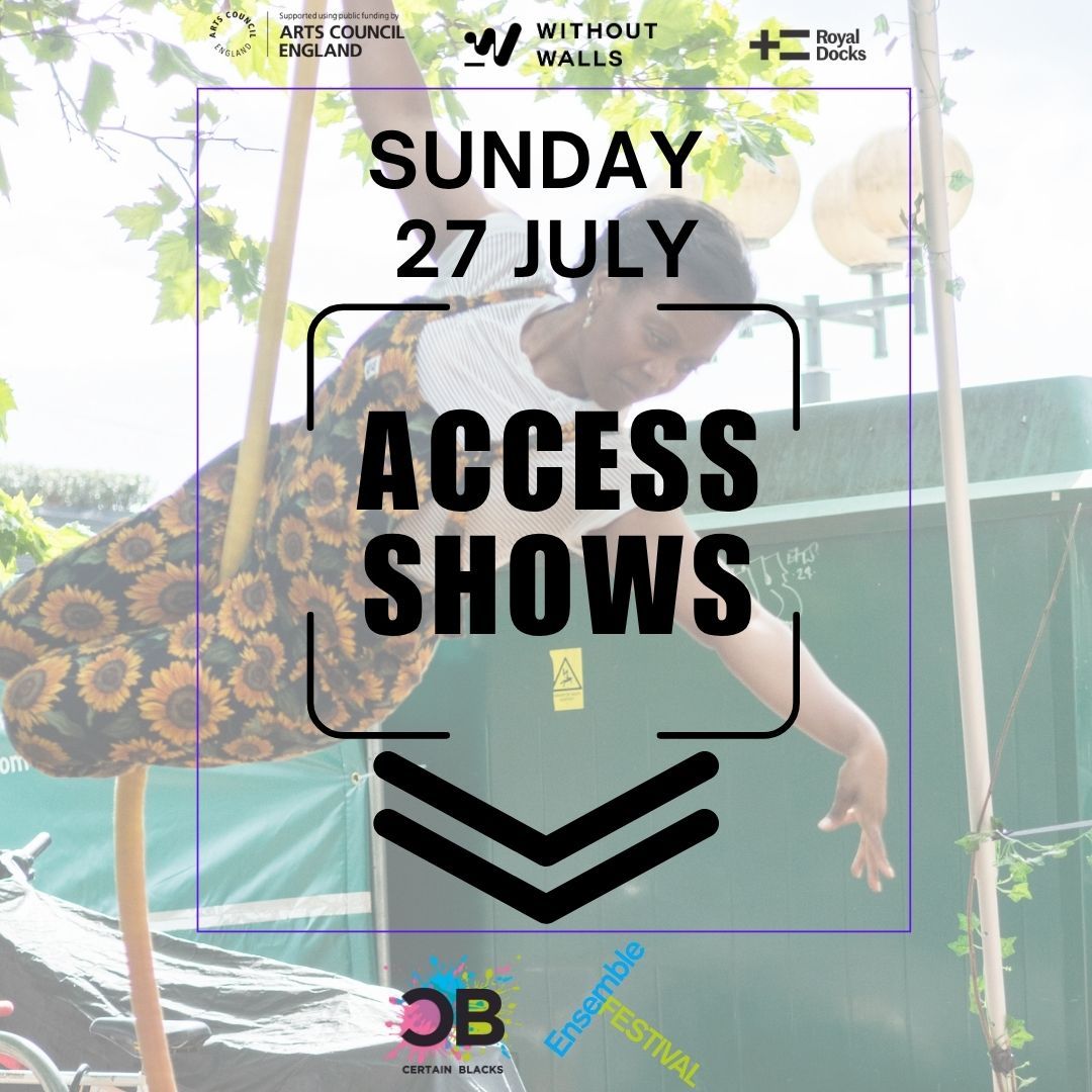 Certain Blacks (@certain_blacks) on Twitter photo 🎉 #EnsembleFestival- We have BSL interpretation, audio description & touch tours throughout the day @yourroyaldocks💛 <a href="/disabilityarts/">DisabilityArtsOnline</a>
Come from 12pm & enjoy #outdoorarts. Please visit us at the Info Tent if you need access support. See you at Ensemble!
certainblacks.com 🎉 #EnsembleFestival- We have BSL interpretation, audio description & touch tours throughout the day @yourroyaldocks💛 <a href="/disabilityarts/">DisabilityArtsOnline</a>
Come from 12pm & enjoy #outdoorarts. Please visit us at the Info Tent if you need access support. See you at Ensemble!
certainblacks.com