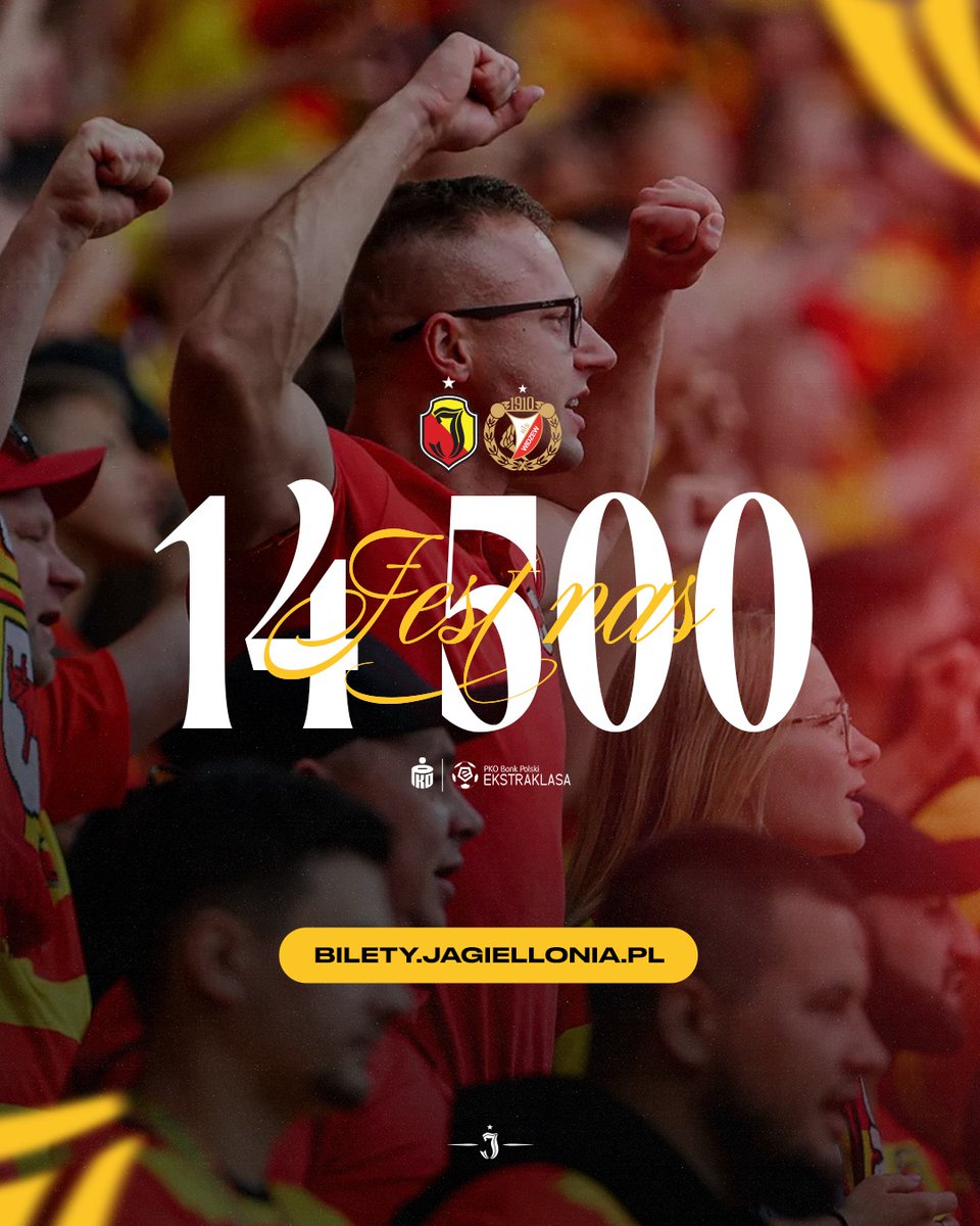 Jagiellonia1920's tweet image. Mecz już pojutrze, a jagielloński licznik ciągle bije 📈. Do zobaczenia przy Słonecznej 👋!
📲 Online: bilety.jagiellonia.pl
📍 Stacjonarnie: #JagaFanShop, ul. Lipowa 12
⚔️ #JAGWID
📅 Niedziela, 27 lipca, godz. 17:30
🏟️ #ChortenArena
🟡🔴 #NieMaMiejscaJakDom