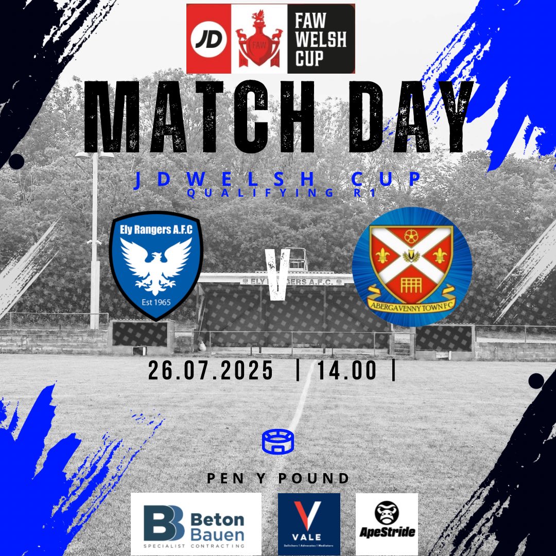 📅 Next Up | First Competitive Fixture 

🏆 JD Welsh Cup (Qualifying RD 1)
🆚 Abergavenny Town 
🏟️ Pen Y Pond Stadium 
📍 NP7 7RN
📅 Saturday 26th July 2025
⏰ Kick Off 14:00pm

#welshcup #elyrangers