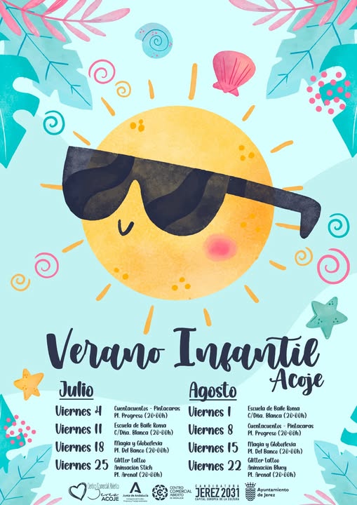 🤩¿A tus peques le gustan las brillantinas y los tatuajes temporales?

Si la respuesta es👍🏼  y no tienes planes para esta tarde-noche...

▶️ 'Verano Infantil <a href="/AcojeJerez/">Acoje CCA Jerez</a>' te propone 'Glitter tattoo' y una animación de #Stich ⌚️a las 20 horas 📍en la plaza del Arenal

<a href="/NelaJarillo/">Nela García Jarillo</a>