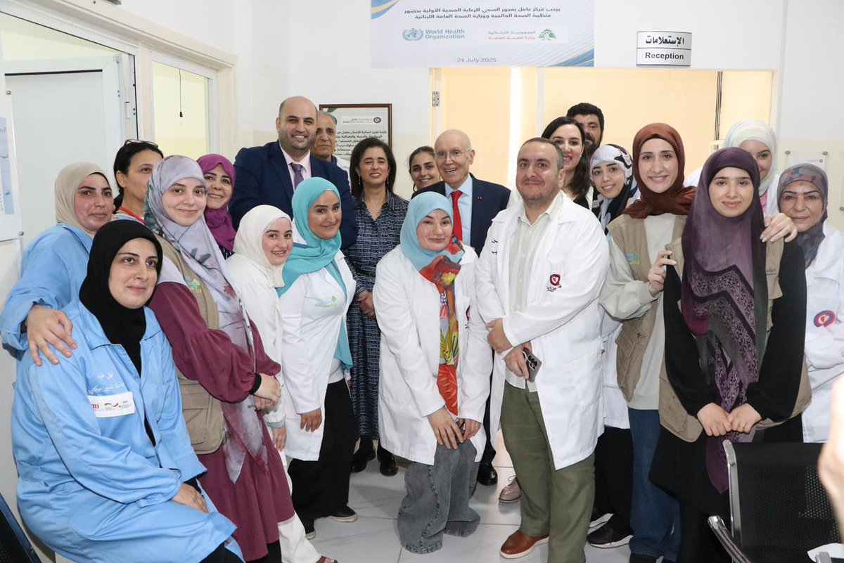 HananBalkhy's tweet image. Together with Minister of Public Health Dr Rakan Nassereddine, I visited Amel Association’s Primary Health Care Center in Bourj El Barajneh—badly damaged during recent hostilities, with shattered windows and structural damage. Yet the team reopened immediately after the ceasefire…