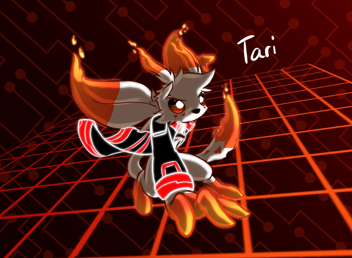 VangalionH's tweet image. Art attack on @Yajetaa!
Inspired by his "Blood Moon" piece he did of Tari in a Tron-esque outfit and environment, which I very much had a blast doing!
Very challenging in a fun way in which made me think on how to approach that sort of style with his outfit ^^