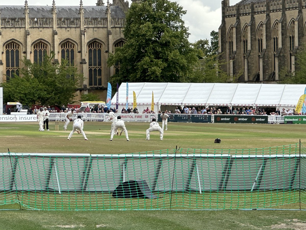 peterhardy51's tweet image. Lovely day for Roadshow at Cheltenham on 22.7.25 for @Gloscricket v @lancscricket - with a big crowd and plenty of good cricket. At lunch & tea popped into tent with @CricketSociety Glitterati for cricket discussions hosted by incomparable #stephenchalke