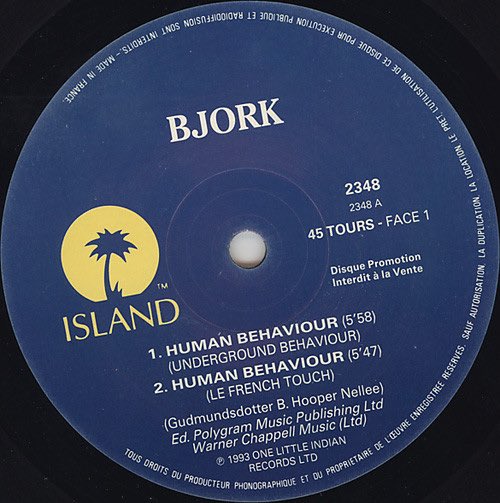 CTIGUIDOO's tweet image. 🎧 ➡️ Björk – Human Behaviour (Remixes Dimitri)
Philippe Zdar Full Bibi Dimitri From Paris 
Photography By – Jean-Baptiste Mondino
Producer – Nellee Hooper