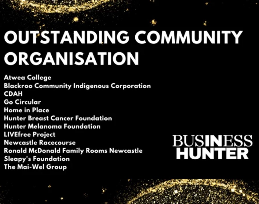 We are thrilled to be nominated for the upcoming Business Hunter Awards in the category of ‘Outstanding Community Organisation’. Great recognition for our team! 🙌
