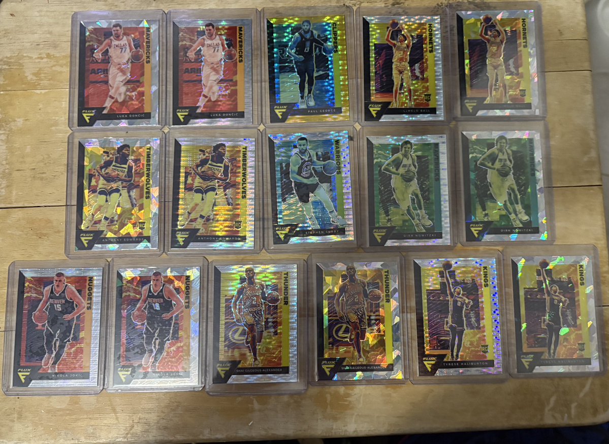JFVV0912's tweet image. Here are some cards from 2 different Flux sets. #TBBCrew #NBA #TradingCards