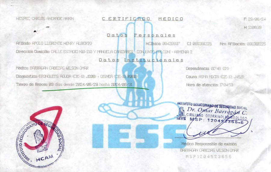 Que se acaben los certificados médicos truchos. La Fiscal de Transparencia y Lucha contra la Corrupción, Mónica Tirado, está a cargo de la investigación por el presunto delito de falsificación y uso de documento falso, que denunciamos en septiembre de 2024 con el caso específico