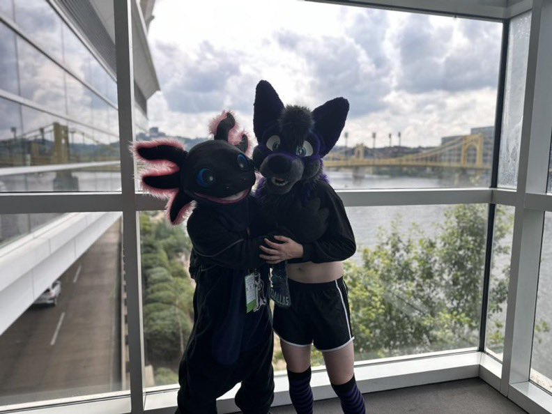 AxolotlBubbles's tweet image. Very late post, but happy birthday to my great friend @DallasFoxKaiju!!! Iโm so happy to have been the first fursuiter you have ever chatted with back at Megaplex 2022, and hosted a room with you at FWA 2024, and vibed to a Metal dance set at Megaplex 2025. Love you bestie ๐ซถ
