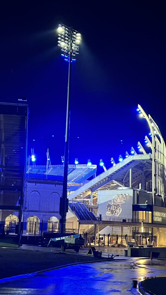 <a href="/KU_Football/">Kansas Football</a> - Memorial Stadium
Testing out the blue lights tonight!