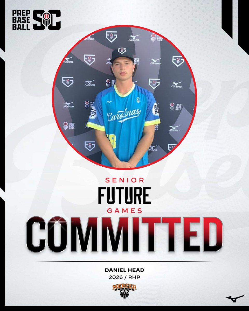 Prep Baseball South Carolina (@prepbaseball_sc) on Twitter photo Following the #PBSFG25 '26 RHP Daniel Head committed to Mercer University
<a href="/DanielHead925/">Daniel Head</a> | <a href="/P27Blacksmiths/">P27 Academy</a>
Profile: loom.ly/aomQHgU Following the #PBSFG25 '26 RHP Daniel Head committed to Mercer University
<a href="/DanielHead925/">Daniel Head</a> | <a href="/P27Blacksmiths/">P27 Academy</a>
Profile: loom.ly/aomQHgU