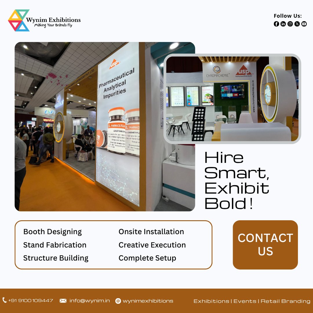wynimexhibition's tweet image. From Booth Designing to Complete Setup — We Craft Exhibition Experiences That Make Your Brand Stand Out!
Connect with us to know more on +91 9100109447, info@wynim.in
#BoothDesigning #StandFabrication #StructureBuilding #OnsiteInstallation #CreativeExecution #CompleteSetup